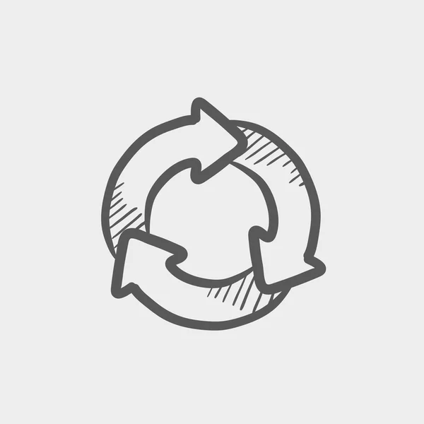 Arrow circle sketch icon — Stockový vektor