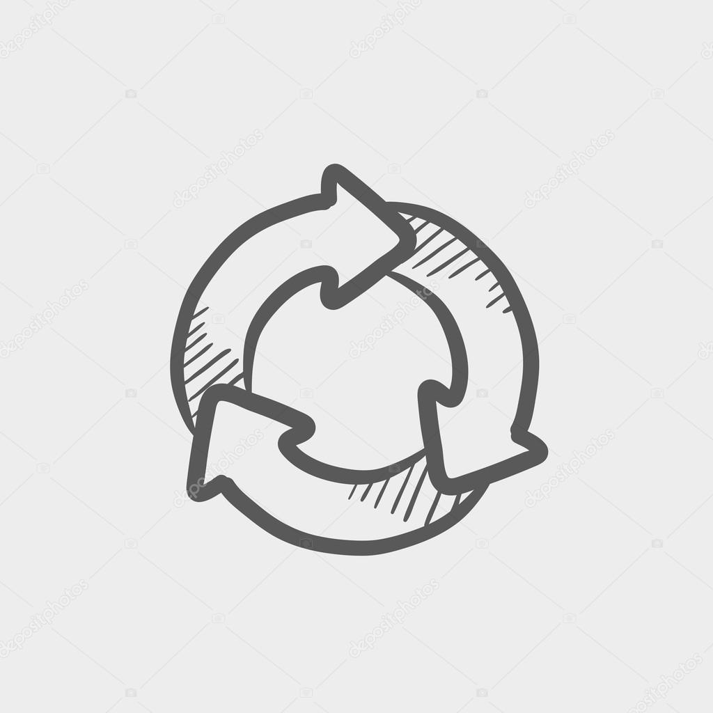 Arrow circle sketch icon