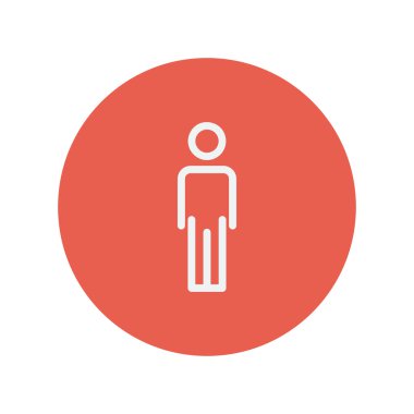 Adam ayakta ince çizgi simgesi