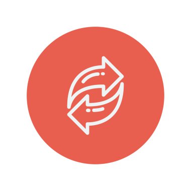 Exchanging arrow thin line icon