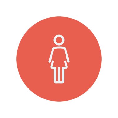 Kadın ayakta ince çizgi simgesi