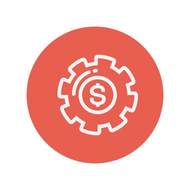 Money gear thin line icon