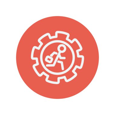 Adam çalıştıran dişli ince çizgi simgesini içinde