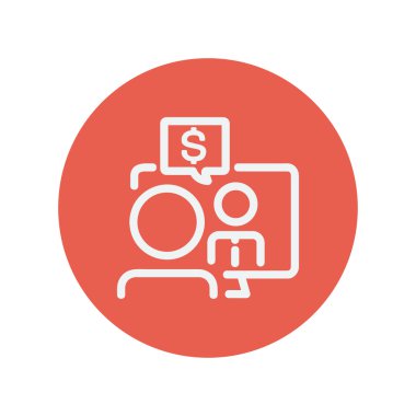 İş tartışma ince çizgi simgesi