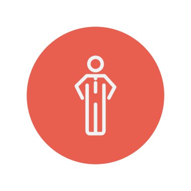 Adam ayakta ince çizgi simgesi