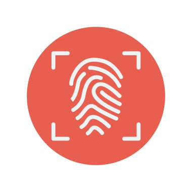 Fingerprint scanning thin line icon clipart