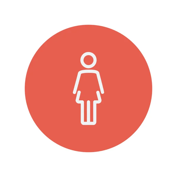 Vrouw staand dunne lijn pictogram — Stockvector