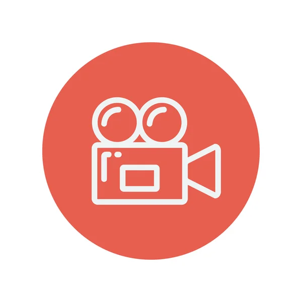 Cámara de vídeo icono de línea delgada — Vector de stock