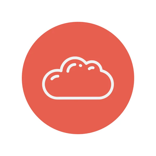 Nube delgada línea icono — Vector de stock