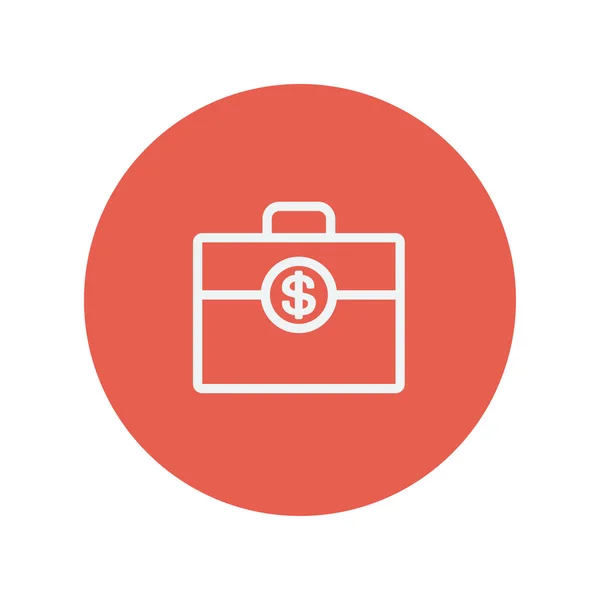 Valise argent mince icône de ligne — Image vectorielle