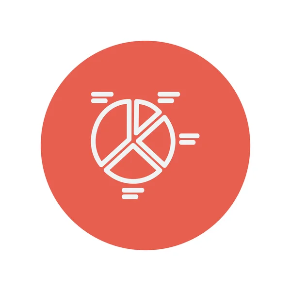 Grafico a torta icona a linea sottile — Vettoriale Stock