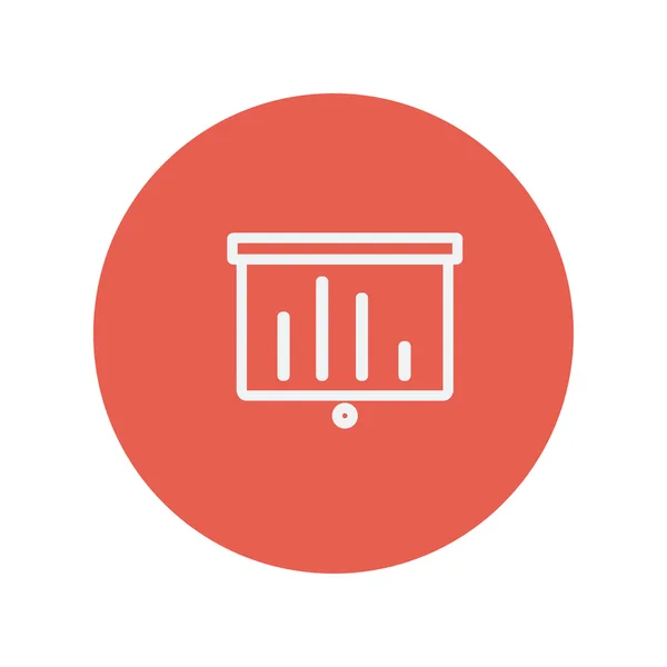Projector roller scherm dunne lijn pictogram — Stockvector