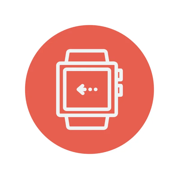 Smart Watch-klocka tunn linje-ikonen — Stock vektor