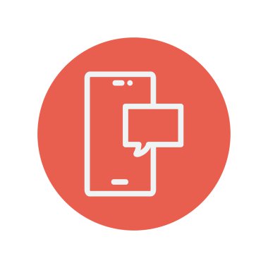 Smartphone ince çizgi simgesi boş konuşma balonu