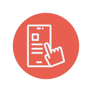 Görev zamanlama ince çizgi simgesini iş smartphone ve el denetimi