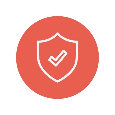 Onay işareti ince çizgi simgesiyle kalkan