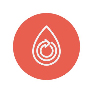 Su damlası sarmal ok ince çizgi simgesiyle