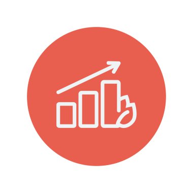 Büyüyen grafik ince çizgi simgesi