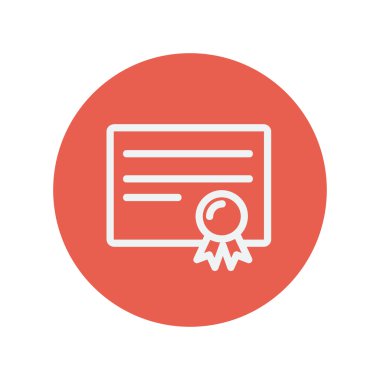 Sertifika ince çizgi simgesi