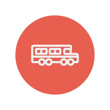 Okul otobüsü ince çizgi simgesi