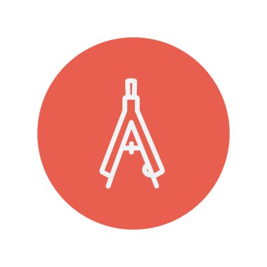 Compass with bold font thin line icon