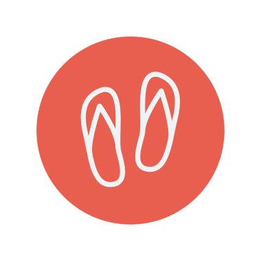 Plaj terlikleri ince çizgi simgesi