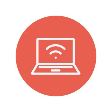 Internet wifi ince çizgi simgesini