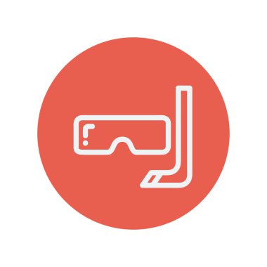 Şnorkel ve dalış ince çizgi simgesi için maske