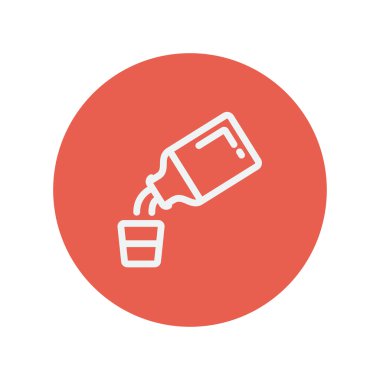 Tıp ve ölçüm fincan ince çizgi simgesi