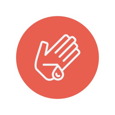 Wounded palm wash thin line icon