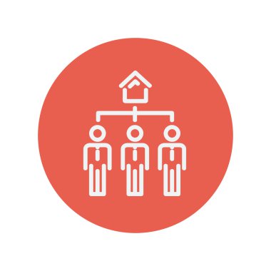 Three real estate in one house thin line icon
