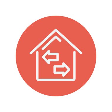 House sol ve sağ ok ince çizgi simgesiyle