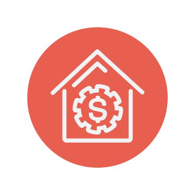 Doları evi ince çizgi simgesi