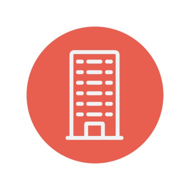 Ofis Binası ince çizgi simgesi