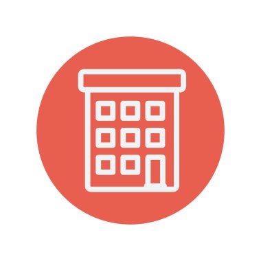 Kat mülkiyeti bina ince çizgi simgesi