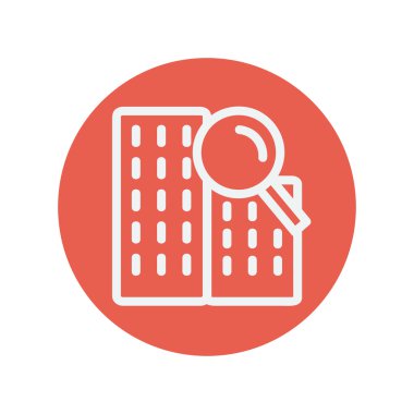 Arama bina ince çizgi simgesi