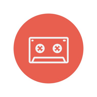 Kaset kaset ince çizgi simgesi