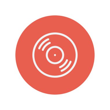 Vinil disk ince çizgi simgesine