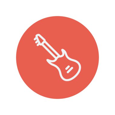 Vintage elektro gitar ince çizgi simgesi