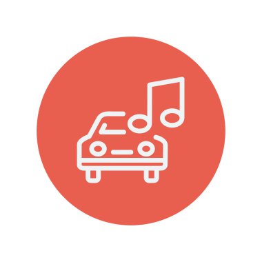 Car with music thin line icon clipart