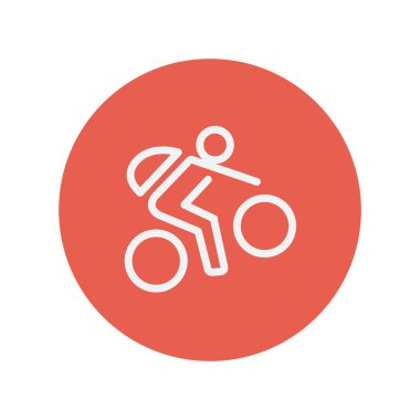 Dağ bisikleti rider ince çizgi simgesi