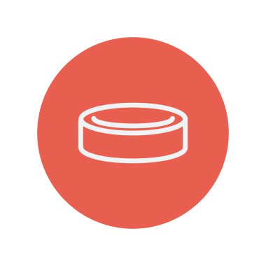 Hokey diski ince çizgi simgesi