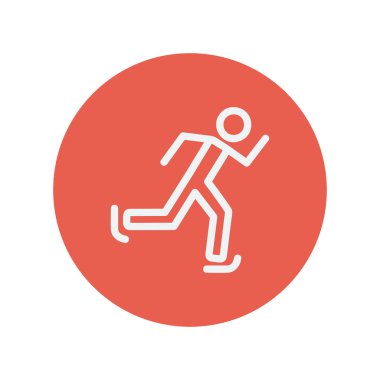 Skating man thin line icon