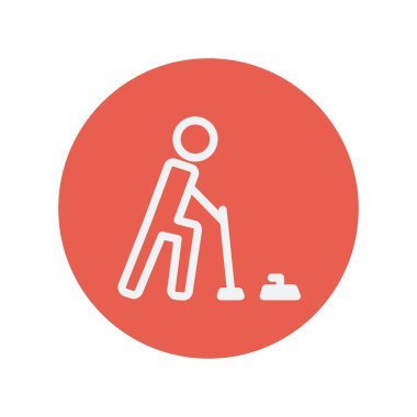 Polo oyunu çekiç ince çizgi simgesiyle