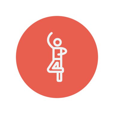 Erkek dansçı ince çizgi simgesi