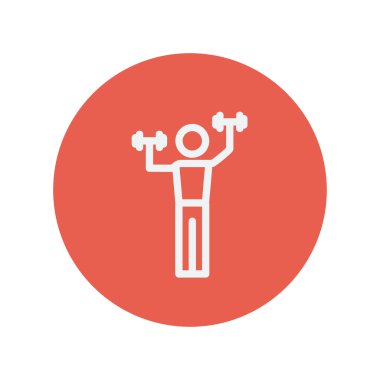 Çocuk ağırlık eğitim ince çizgi simgesi