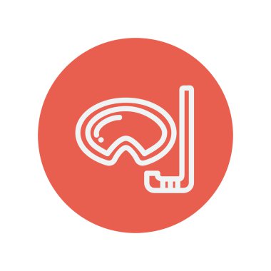 Maske ve şnorkel Şnorkelle Dalma ince çizgi simgesi