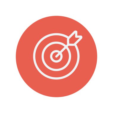 Arrow hit the traget thin line icon