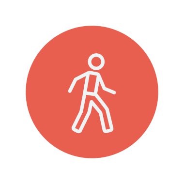 Walking exercise thin line icon
