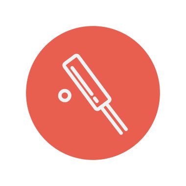 Kriket oyun ince çizgi Icon set